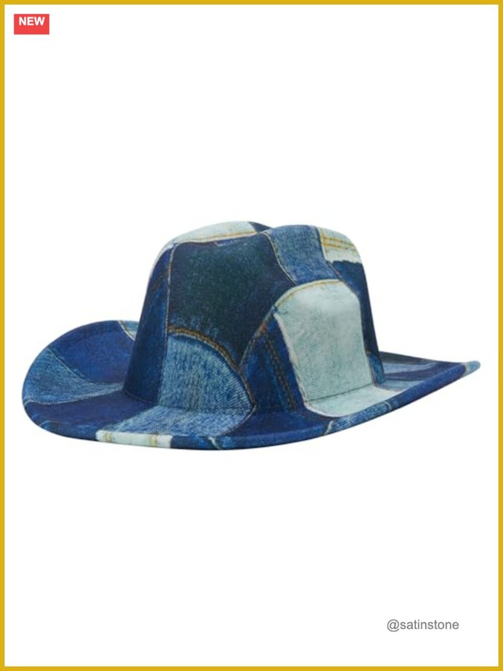 Unisex Wide Brim Cowboy Hat Denim Bucket Hat Breathable Travel